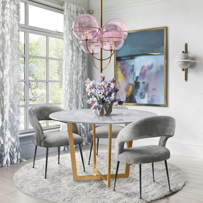 Modena Light Grey Velvet Dining Chair - Luxury Living Collection