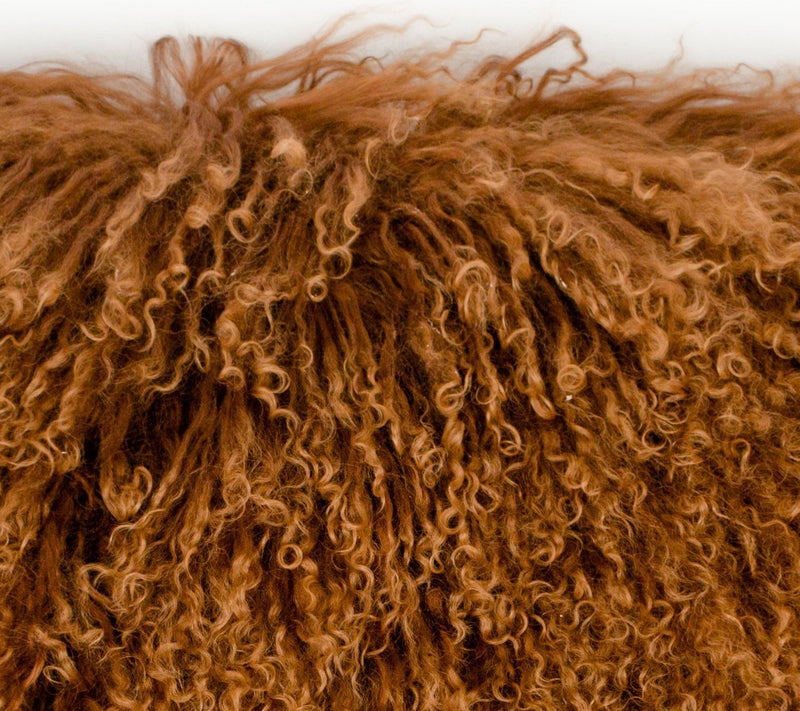 January Copper Sheep Fur Pillow - Luxury Living Collection