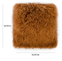 January Copper Sheep Fur Pillow - Luxury Living Collection