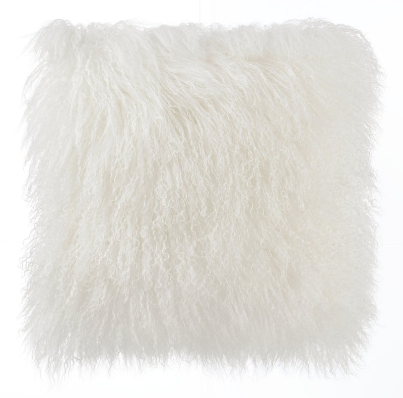 January White Sheep Fur Pillow - Luxury Living Collection