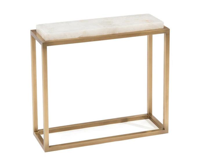 Naoma Calcite and Antique Brass Accent Table - Luxury Living Collection