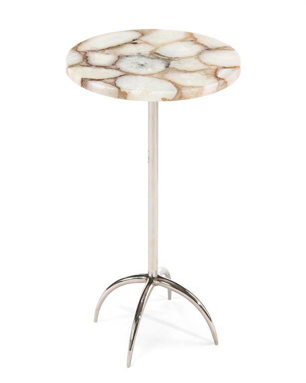 Benton Agate with Polished Nickel Martini Table - Luxury Living Collection