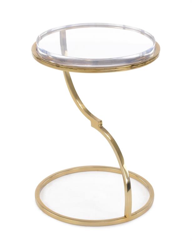 Georgette Antique Brass Accent Table - Luxury Living Collection
