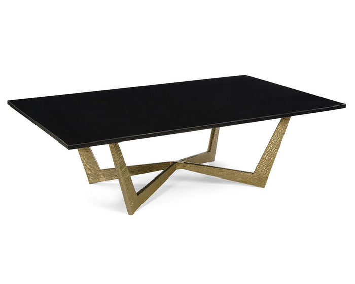 Malissa Cocktail Table in Brass With Black Marble Top - Luxury Living Collection
