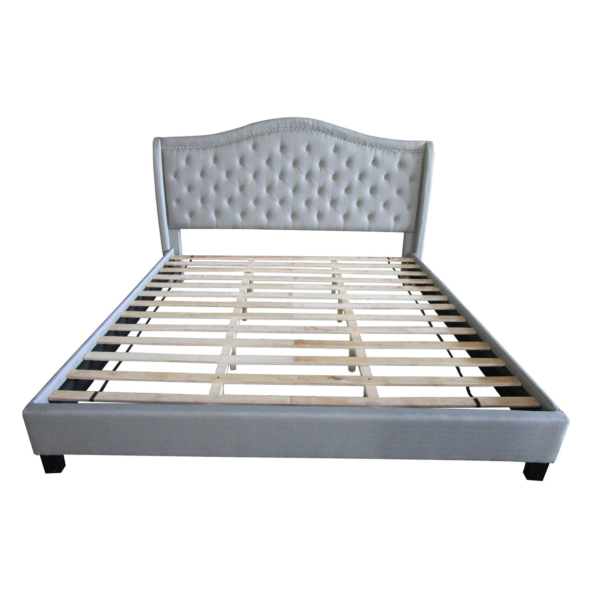 Jolene Grey Velveteen Platform Bed