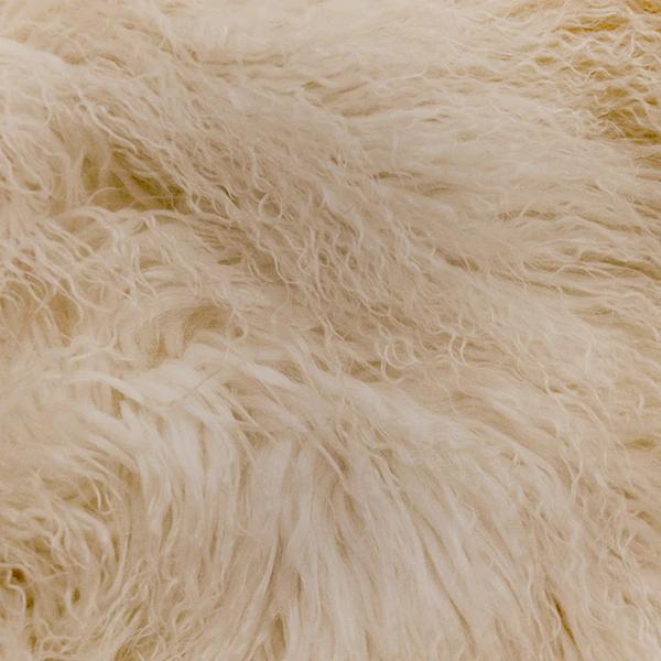 Juno Natural Mongolian Fur Stool