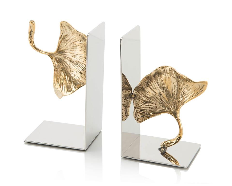 Chevonne Ginkgo Leaf Bookends (Set of Two) - Luxury Living Collection