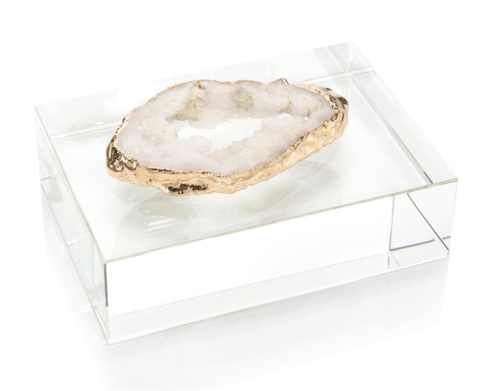 Adabella White Geode on Crystal - Luxury Living Collection