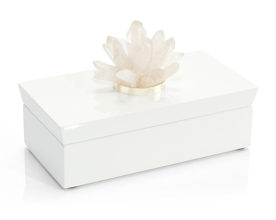 Adaya Long White Box with Quartz - Luxury Living Collection