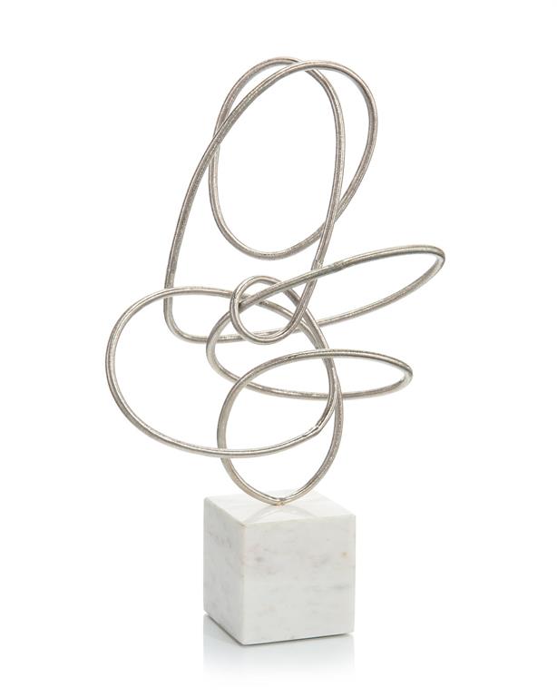 Abrielle Silver Ribbon Dance Sculpture - Luxury Living Collection