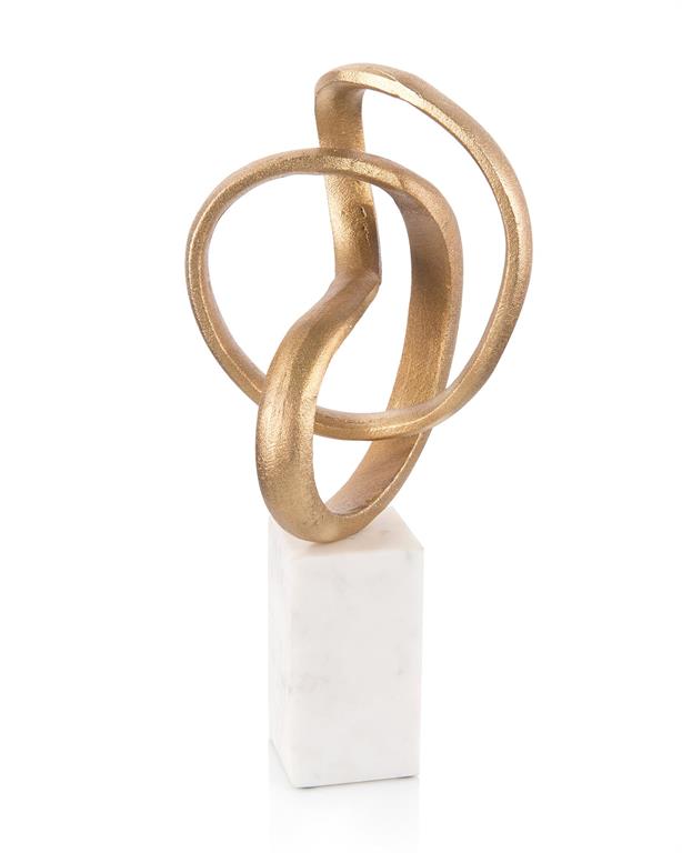 Gardenia Intertwined Sculpture in Gold - Luxury Living Collection