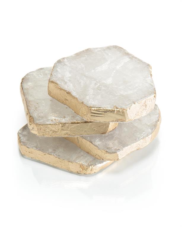 Shirley Selenite Coasters (Set of Four) - Luxury Living Collection