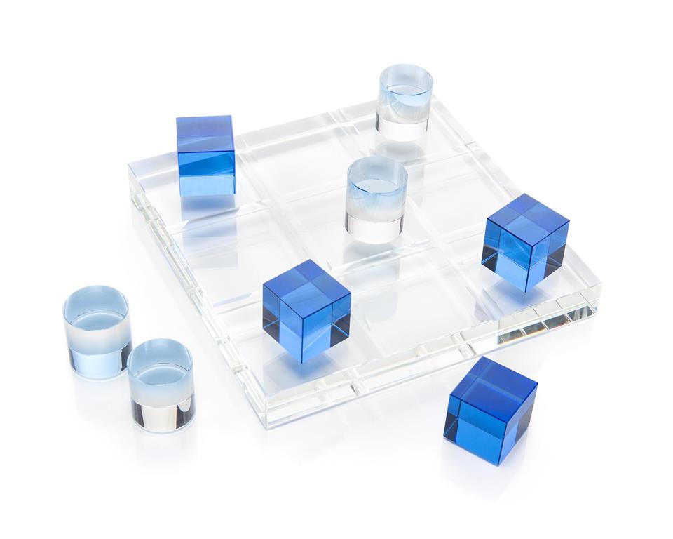 Kingsley Crystal Game Board in the Blues - Luxury Living Collection
