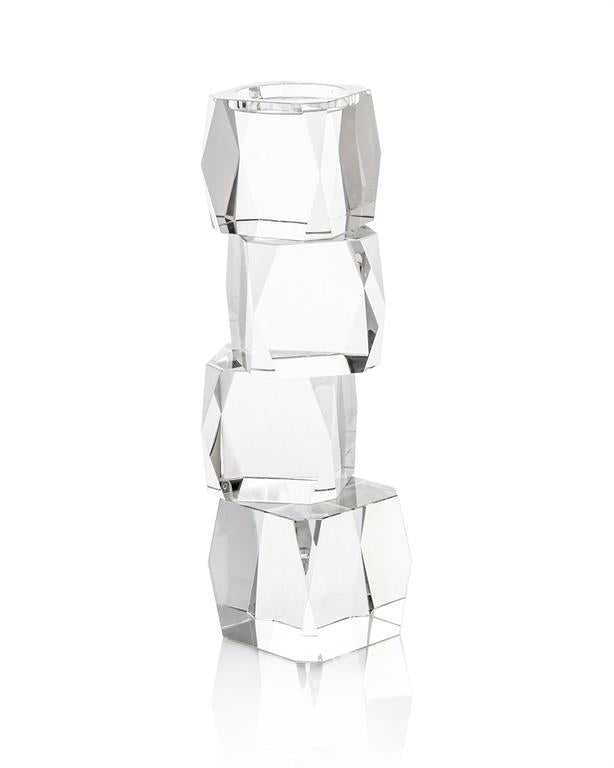 June Crystal Cubist Candleholders - Luxury Living Collection