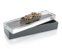 Johanne Soft Grey Enamel Encased Agate Box - Luxury Living Collection