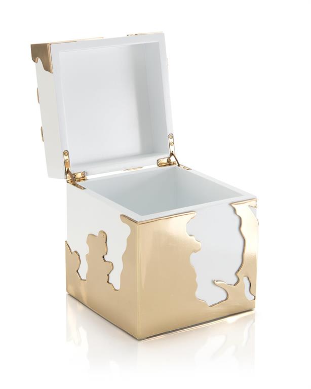 Sophie Golden Stainless Steel Morphed Box - Luxury Living Collection