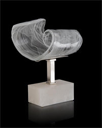 Nissa Clear and White Horizontal Glass Curl - Luxury Living Collection