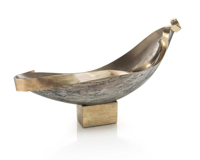 Cambria Floating Vessel of Brass with Antique Nickel - Luxury Living Collection