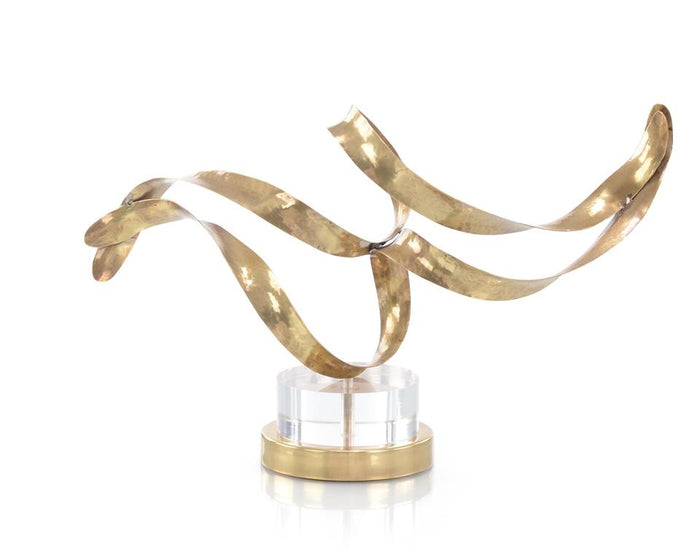 Jovia Antique Brass Sculptural Ribbons - Luxury Living Collection