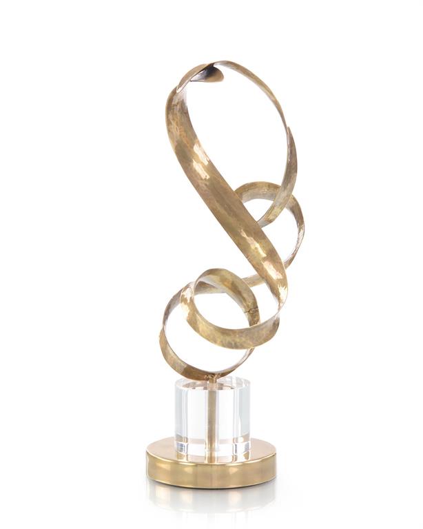 Jovia Antique Brass Sculptural Ribbons - Luxury Living Collection