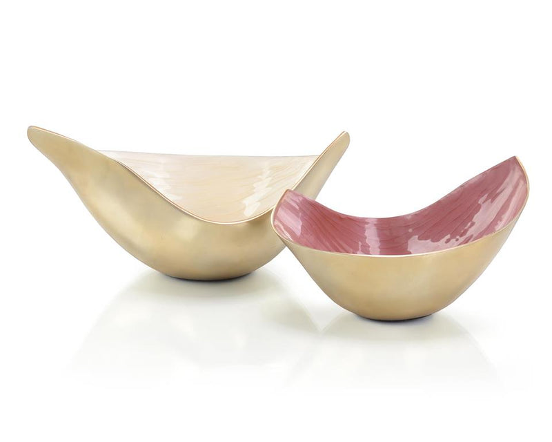 Mary Elegant Swoosh Bowls (Set of Two) - Luxury Living Collection