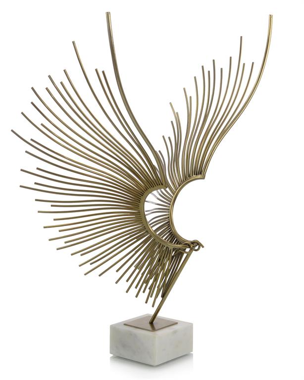 Josephine Abstract Brass Bird Sculpture - Luxury Living Collection