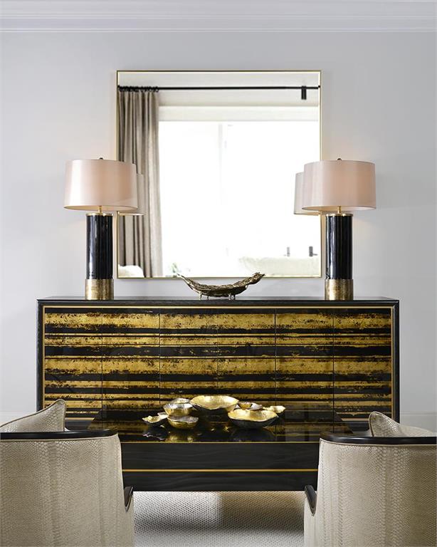 Emilia Enameled Tray in Gold Finish - Luxury Living Collection