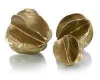 Camila Brass Spheres of Flowing Waves (Set of Three) - Luxury Living Collection