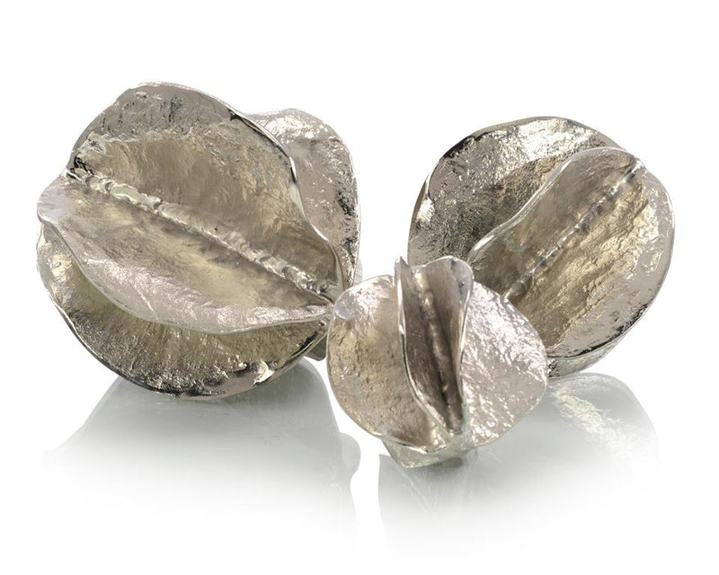 Camila Nickel Spheres of Flowing Waves (Set of Three) - Luxury Living Collection