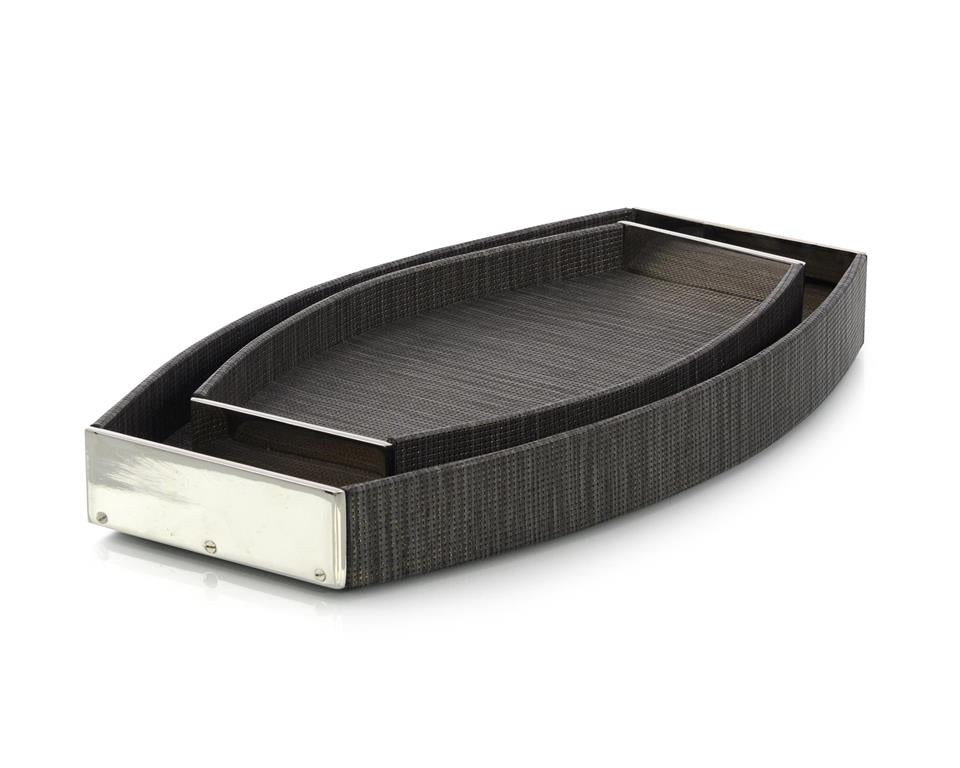 Ana Onyx Confetti Leather Trays (Set of Two) - Luxury Living Collection