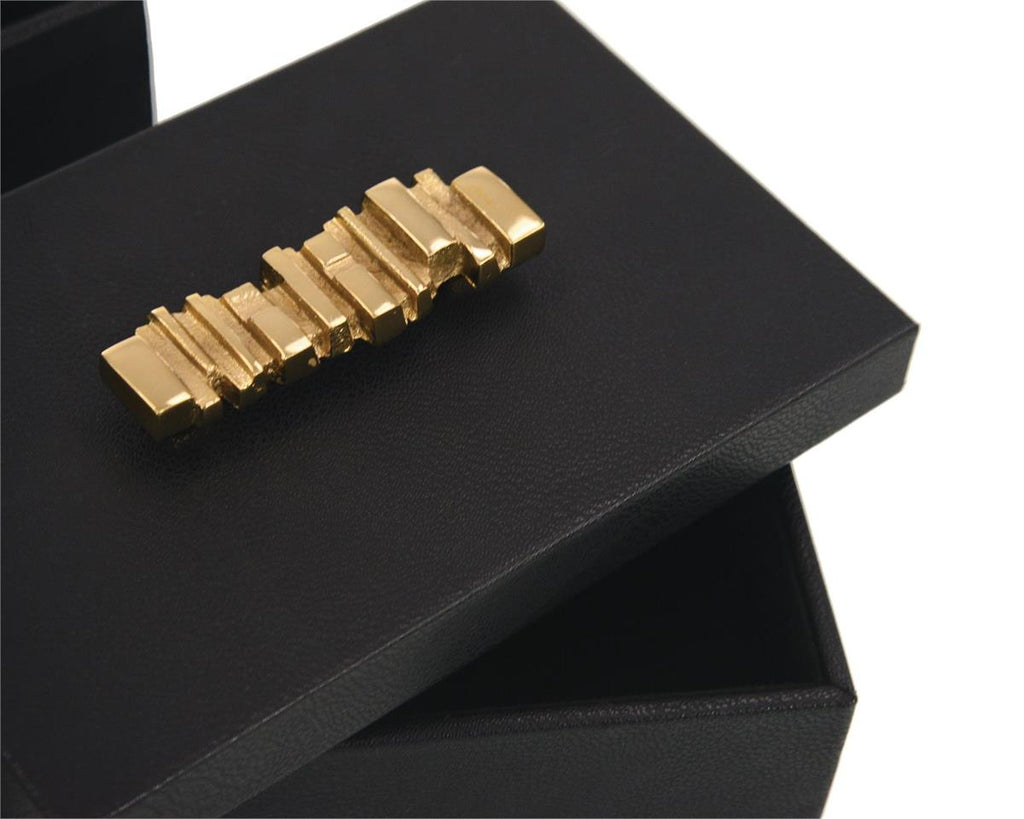 Alexa Onyx Antique Grain Leather Boxes (Set of Two) - Luxury Living Collection
