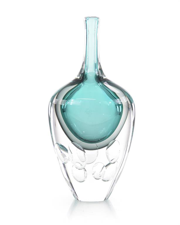 Carmel Azure Art Glass Vase - Luxury Living Collection