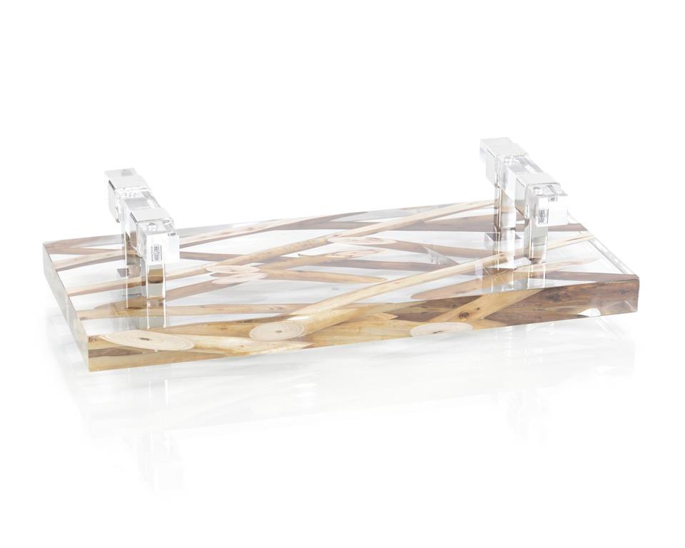 Amelia Branches Suspended in Acrylic Tray - Luxury Living Collection