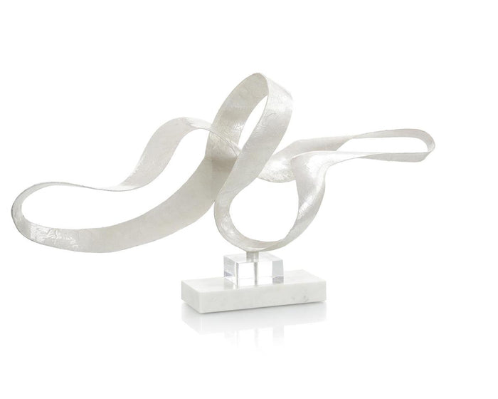 Sade White Pearlized Sculpture - Luxury Living Collection