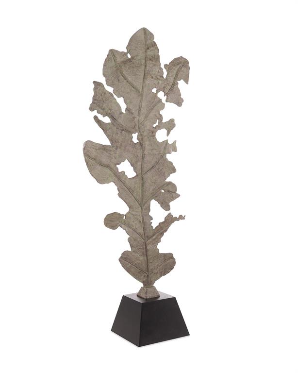 Milla Oak Leaf Sculpture in Verdigris Bronze - Luxury Living Collection