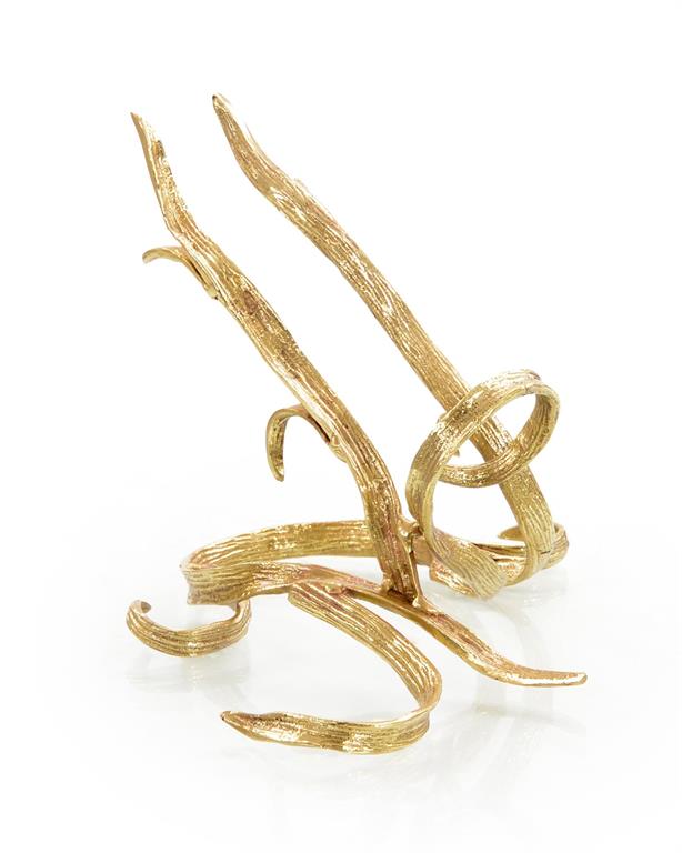 Marcheline Flowing Reeds Single Wine Bottle Cradle - Luxury Living Collection