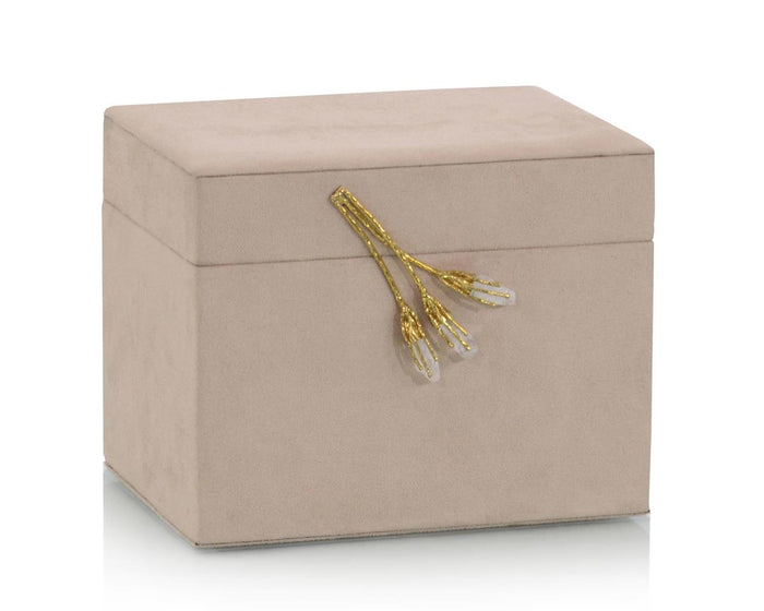 Yazlin Blush Suede Jewelry Boxes - Luxury Living Collection