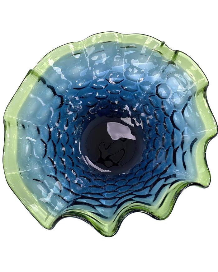 Ziva Royal and Emerald Handblown Glass Bowl - Luxury Living Collection