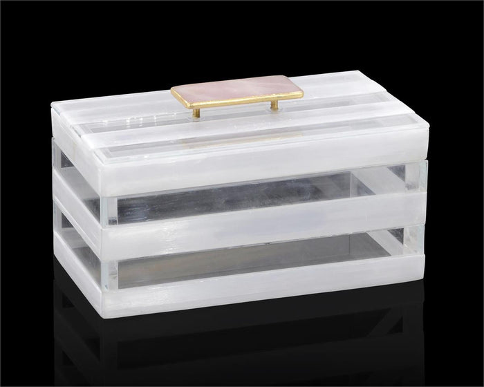 Zayley Selenite and Glass Box - Luxury Living Collection