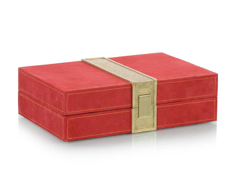 Neoma Scarlet Red Suede Box - Luxury Living Collection