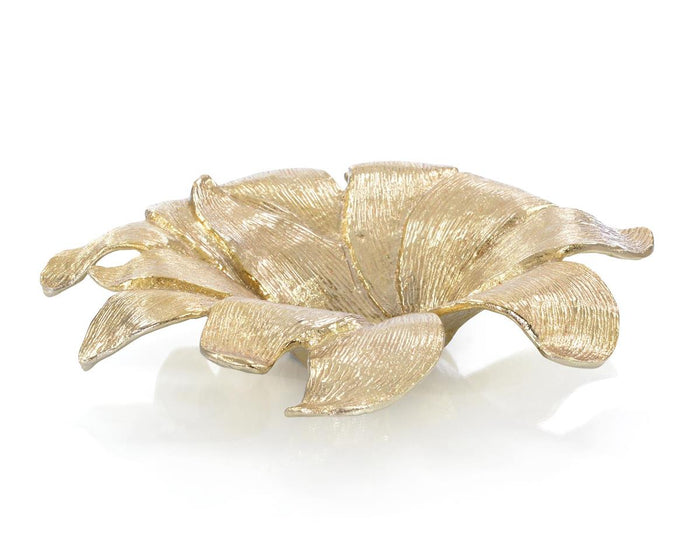 Mahina Antique Brass Lily Petal Bowl - Luxury Living Collection