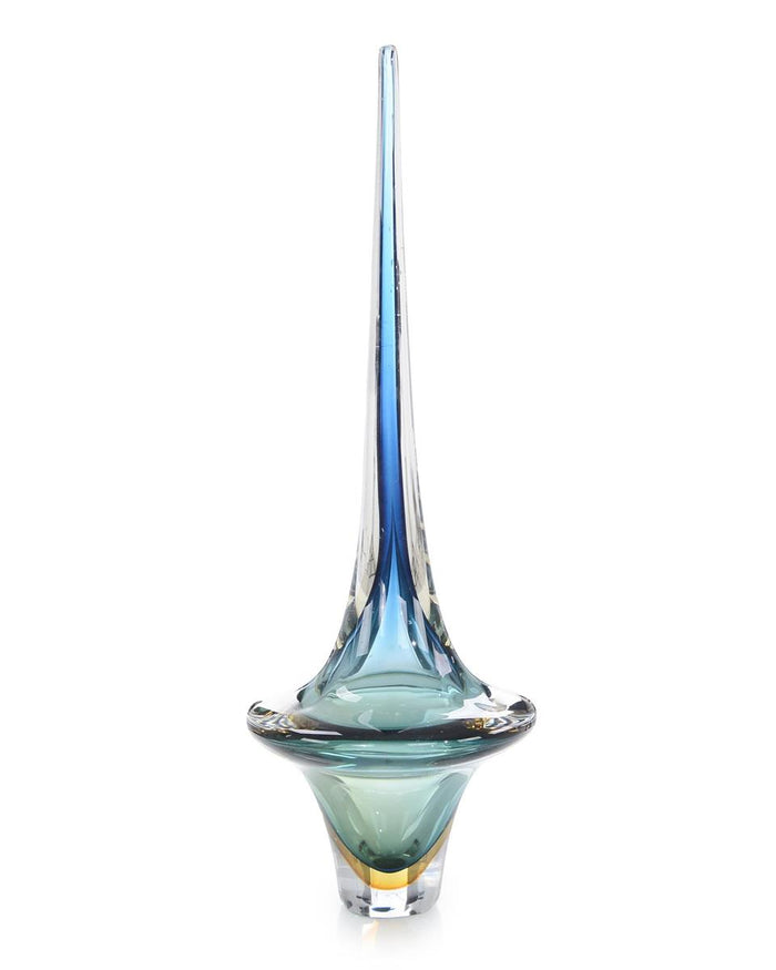 Evera Azure Blue Handblown Glass Sculptures - Luxury Living Collection