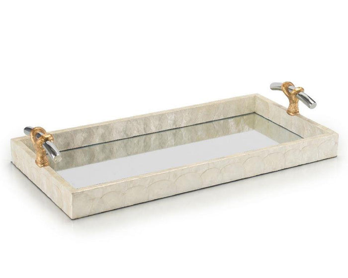 Leala Capiz and Mirror Tray - Luxury Living Collection