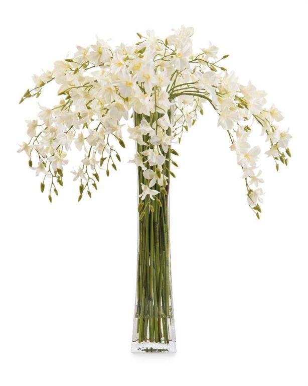 Delmi Towering Dendrobiums in Vase - Luxury Living Collection