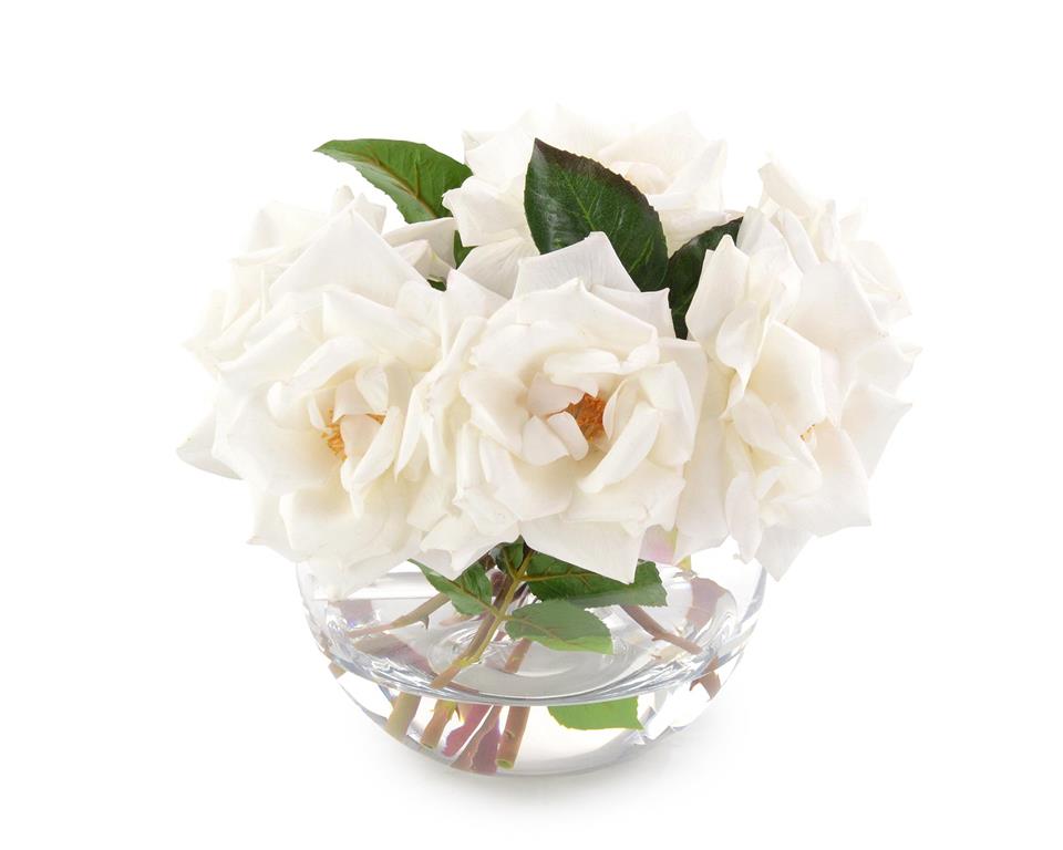 Darya Fresh Garden Roses in Vase - Luxury Living Collection