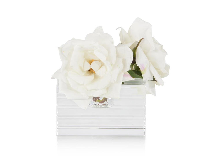 Nila Cut Crystal Rose in Vase - Luxury Living Collection
