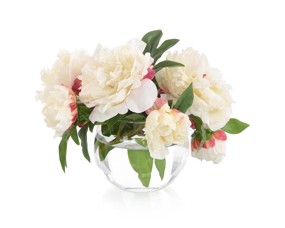 Laetitia Flirty Peonies in Bowl - Luxury Living Collection