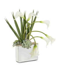 Treasa Lily Reflection in Vase - Luxury Living Collection