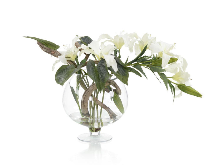 Boone Windblown Lilies in Bowl - Luxury Living Collection