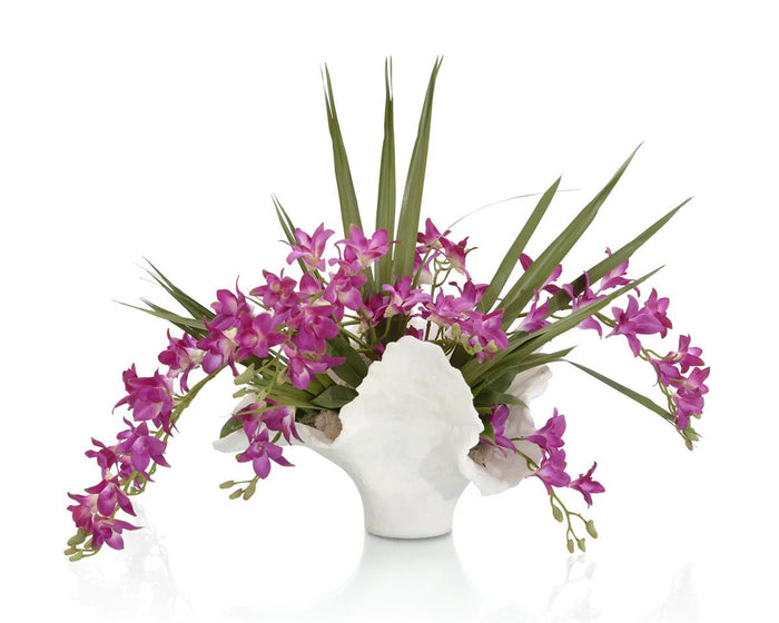 Ilana Sea Orchids in Shell Container - Luxury Living Collection